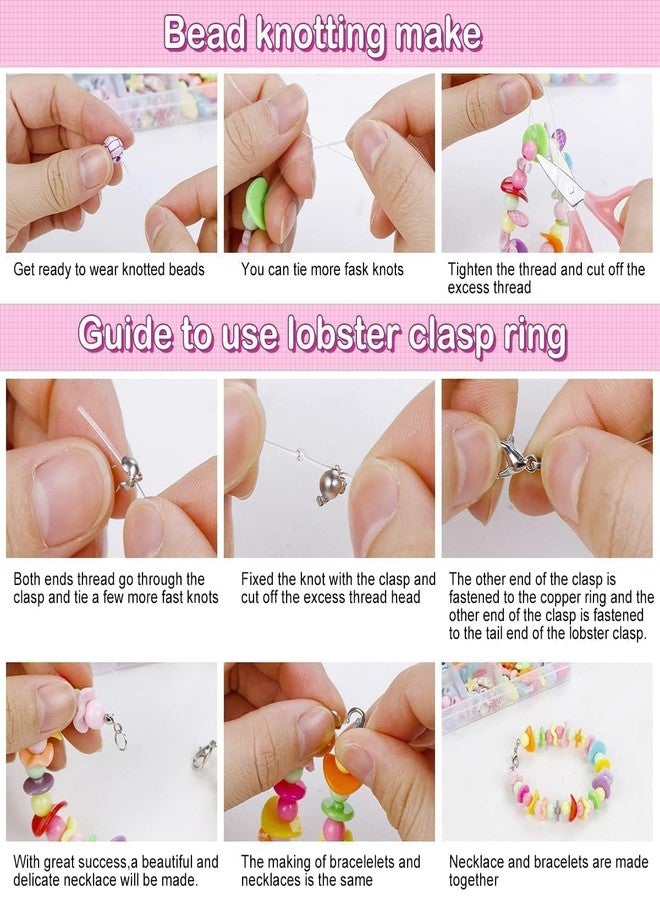 Dkriva مجموعة صنع الأساور Dkriva® DIY مع خرز من طين البوليمر، وخرز على شكل حروف، وقلادات على شكل وحيد القرن، ودلايات كريستالية، وخرز بألوان الماكارون، مجموعة حرف يدوية للبنات، مجموعة صنع المجوهرات للأطفال (مختلطة) - Image 5